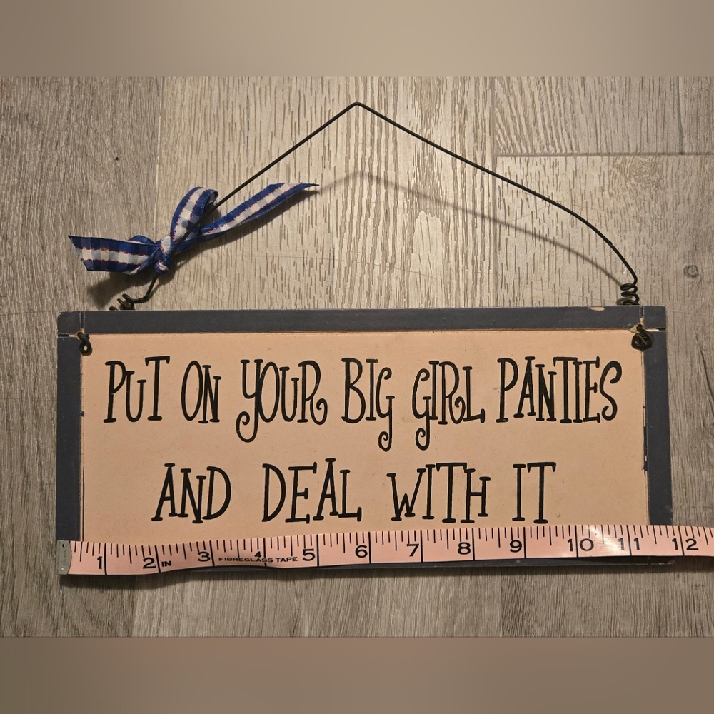 Decorative Hanging Sign - Cream and Black